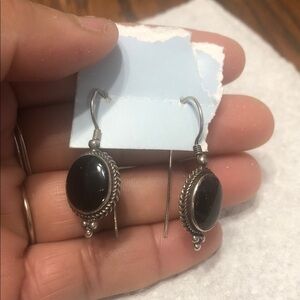 Chic Black and Silver Dangle Earrings